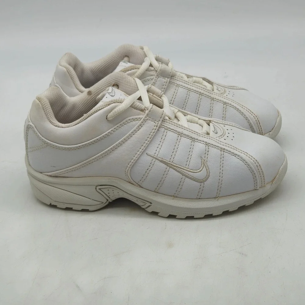 Nike VXT Sneakers Shoes Youth 2Y All White Leather 312912-111